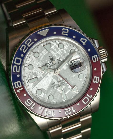 rolex platinum meteorite dial|rolex gmt 2 pepsi meteorite.